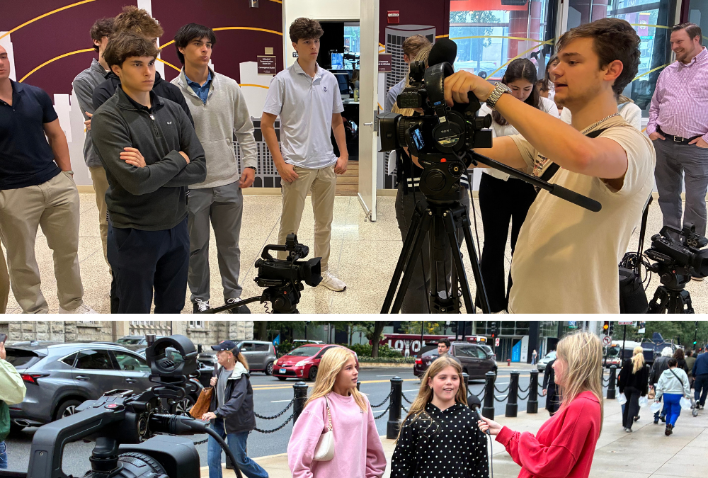 St. Ignatius College Prep students learn to operate broadcast video equipment